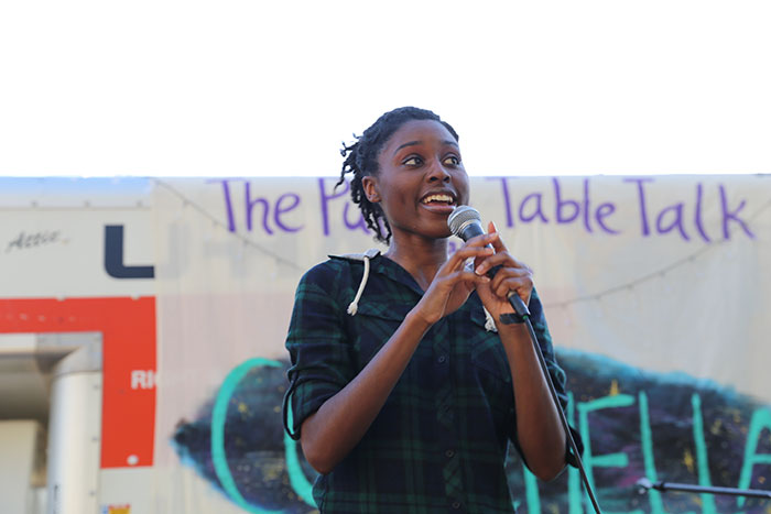 Students perform at Dooley's Week events.