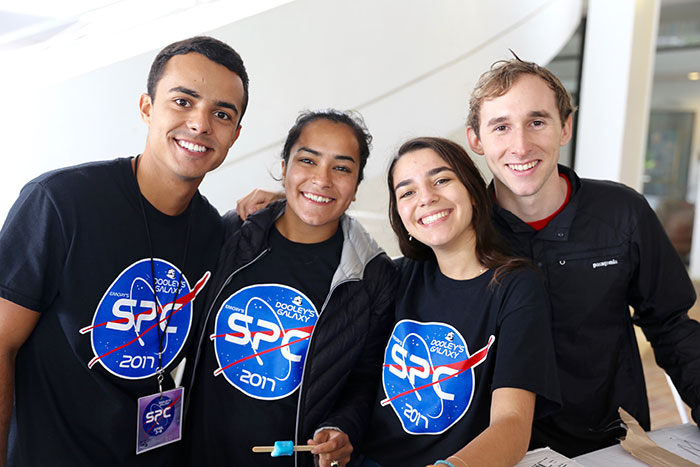Students pose for photos at Dooley's Week events.