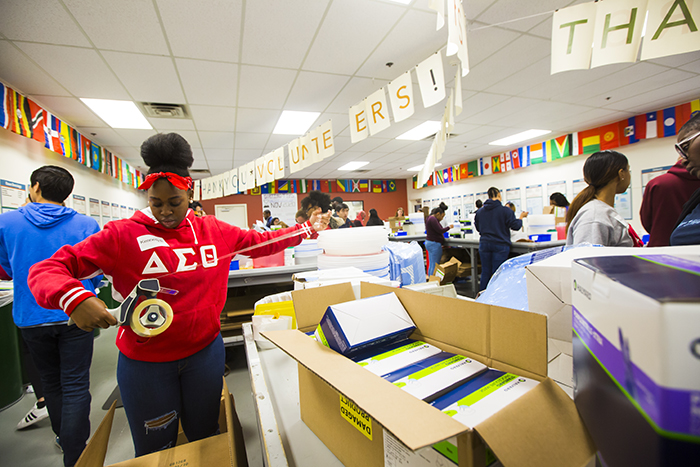 Sorting and packing medical supplies for MedShare