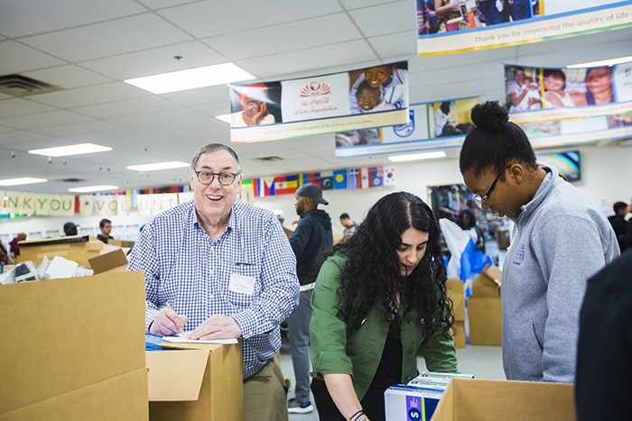 Sorting and packing medical supplies for MedShare