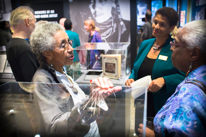 Camille Billops visits the exhibit.