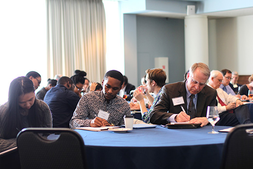 About 100 students, staff and faculty members gathered Friday for the six-hour retreat to share ideas and propose future action steps.