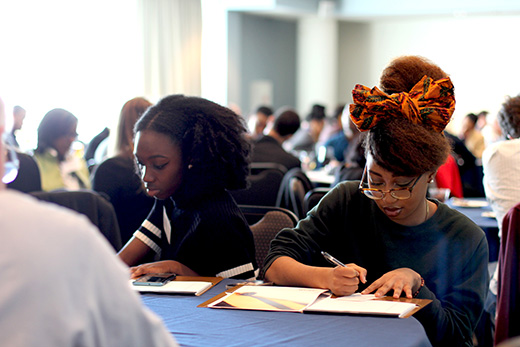 About 100 students, staff and faculty members gathered Friday for the six-hour retreat to share ideas and propose future action steps.