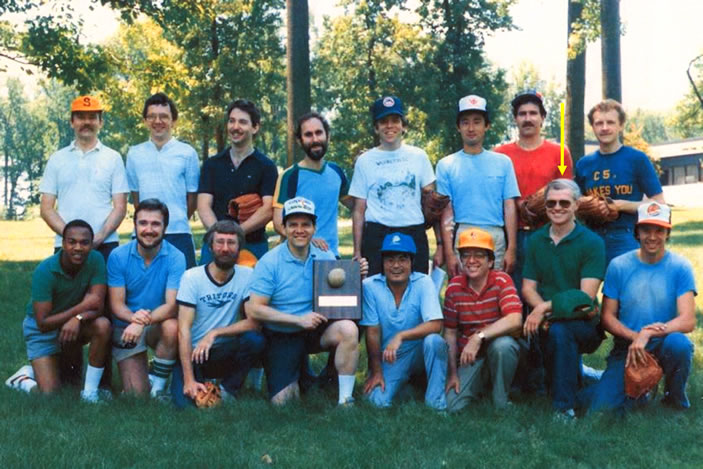 Tom Lawley playing baseball at the National Institutes of Health