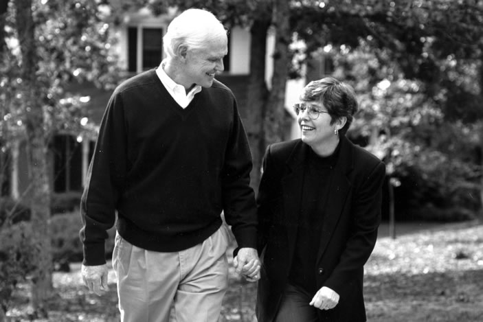 Tom Lawley with wife Chris in 1996