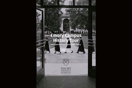 A screenshot of the new Emory Campus History Tour homepage.