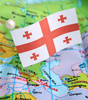 Republic of Georgia map and flag