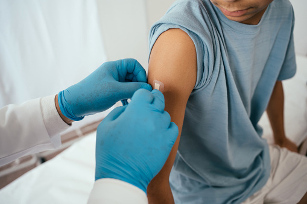 man receiving vaccine