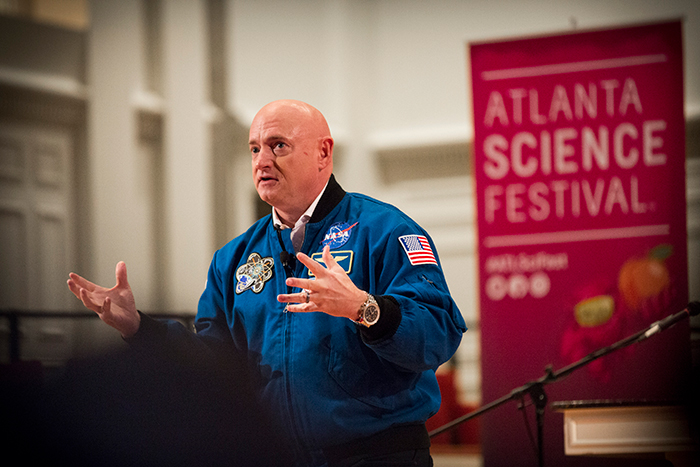 Astronaut Mark Kelley gives space travel talk at the Atlanta Science Festival 2017