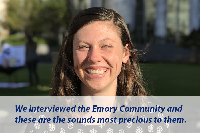 An Emory community-member poses at the EHSO meet and greet.
