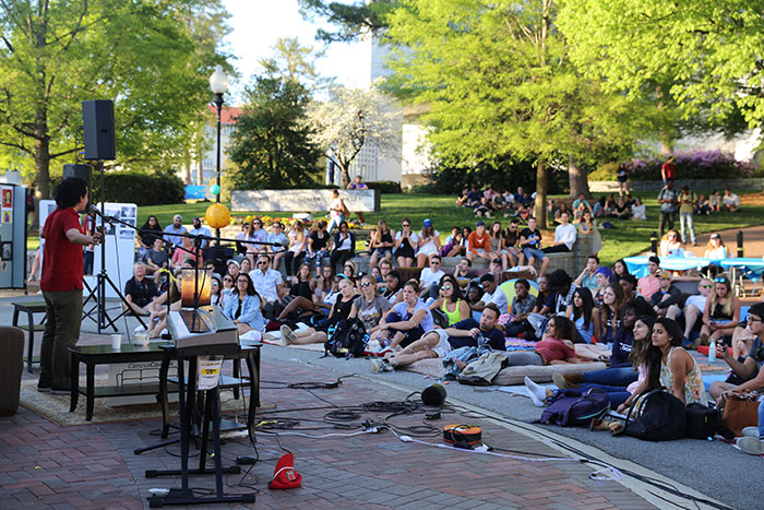 Students perform at Dooley's Week events.