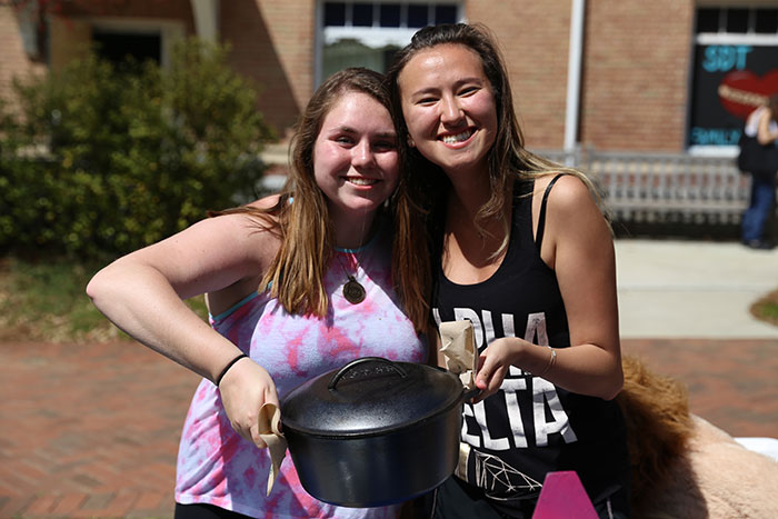 Students in Emory's Greek organizations participate in the first annual Greeks Go Green vegetarian chili cook-off.