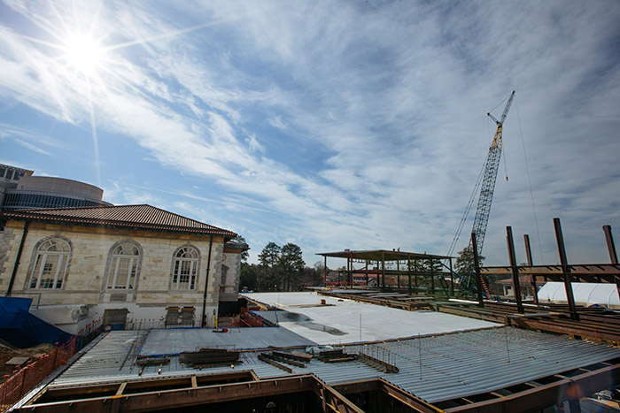 The foundation for the new Campus Life Center as of January 2018