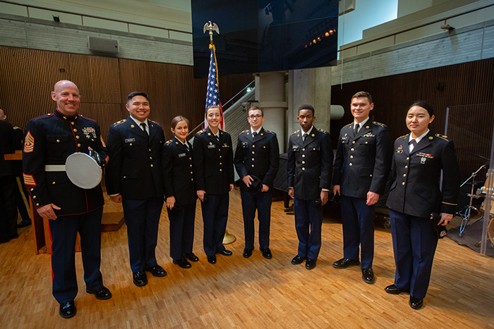 The honor guard posed for pictures at the conclusion of the ceremony.