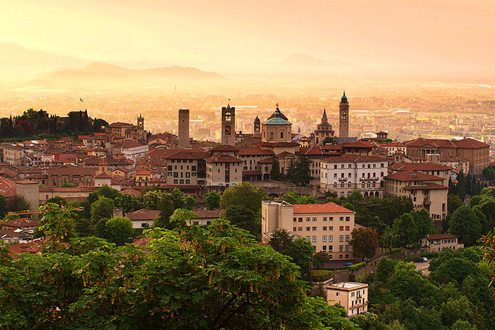 A sunrise over northern Italy