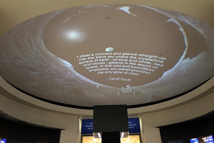 View of ceiling at Apollo 15 exhibit