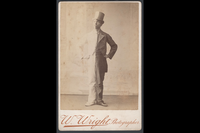 Harlequin actor by W. Wright Photography, London, 1895.