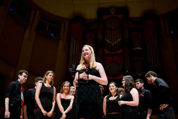image of student a cappella group performing