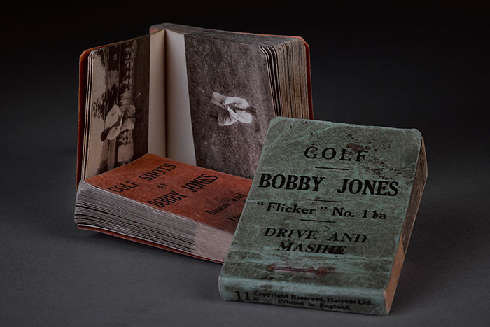 These matchbook-sized flicker books from 1930 animated Jones¿ famous swing.
