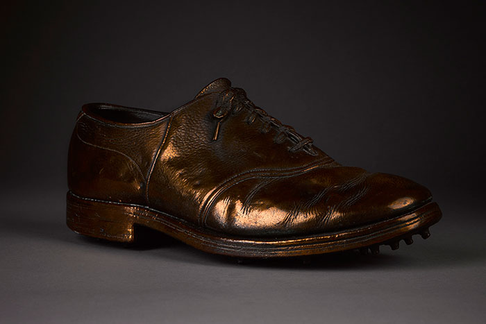 This is one of the shoes Jones was wearing when he won the 1930 U.S. Amateur Championship at the Merion Cricket Club. Jones¿ victory in this championship clinched the Grand Slam.