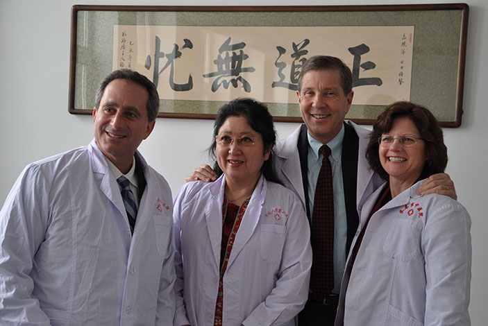 Left to Right: Laurence Sperling, MD, Xaioping Meng, MD, David Burke, MD and Kathy Lee Bishop