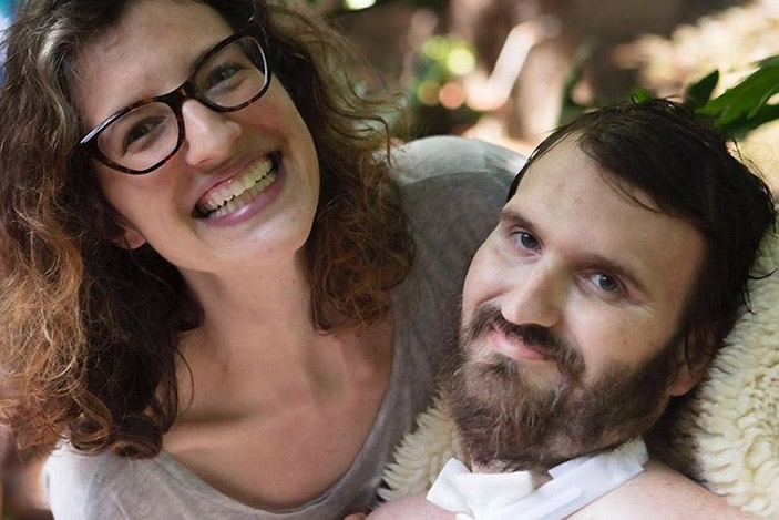 Steve Dezember and his wife Hope, who is his full-time caretaker. Dezember was diagnosed with ALS at 28.