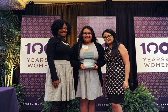Esther Garcia, a sophomore in Emory College, was honored as Student Leader of the Year. A student staff member at the Center for Women, she launched an initiative called Reunion to create space for Latinx/Hispanic Women.