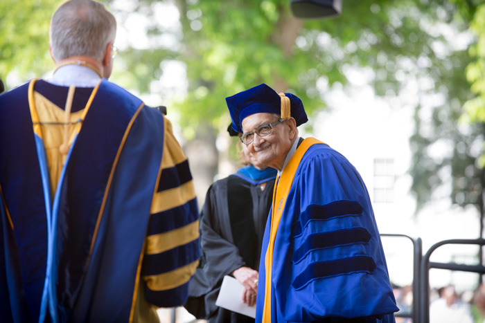 Nobel laureate and Harvard professor Amartya Sen receives an honorary degree for his groundbreaking research into welfare economics and the impact of economic policies on nations and communities.