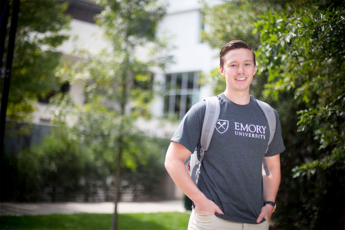 will eye standing outsideEmory senior Brandon Walker co-founded the Emory Impact Investing Group, a nonprofit that provides loans to small businesses in economically disadvantaged areas.