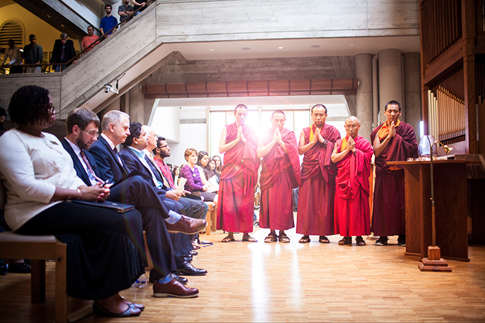 The interfaith vigil included prayers offered by Emory students and alumni representing Buddhist, Christian, Hindu, Jewish and Muslim faith traditions.
