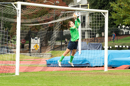 Senior goalkeeper Liz Arnold was among six members of the Emory women's soccer team earning All-UAA honors this year.