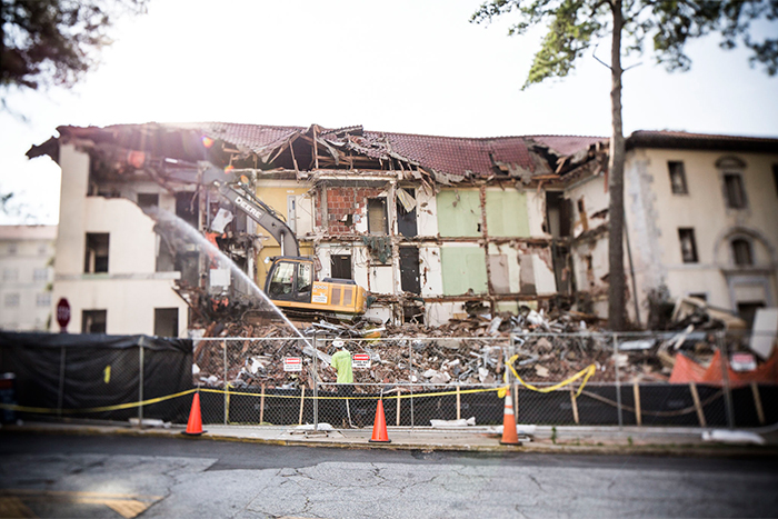 McTyeire Hall during demolition