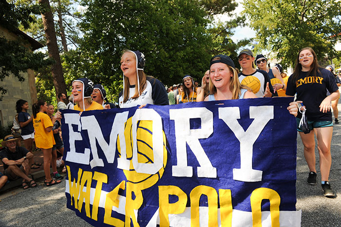Emory Water Polo in the Homecoming parade