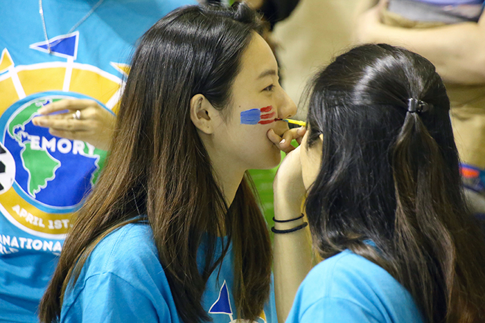 female getting face painted