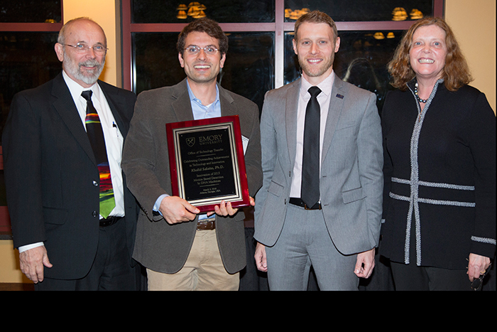 Khalid Salaita received the award for Innovation of 2015 for his work on motion-based detection by DNA machines.