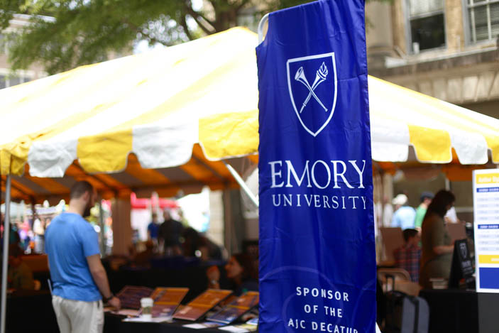 Emory's booth at the Book Festival