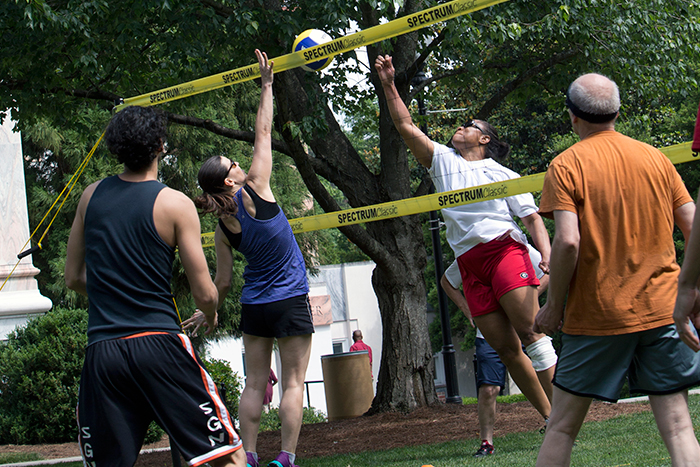 The annual volleyball competition served up friendly but fierce competition.