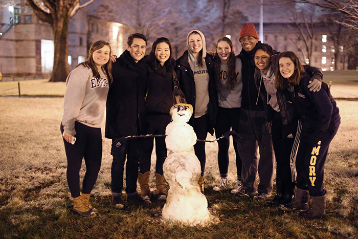 Student make the most of Friday's snow