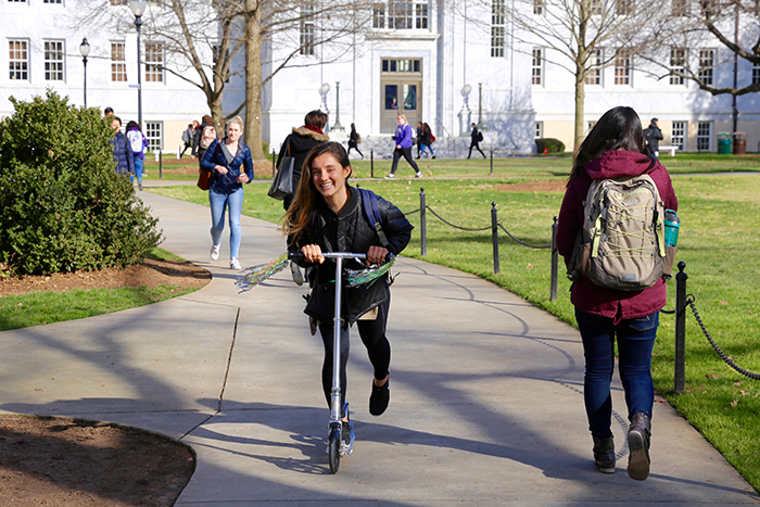 Photos of students on Emory campus as spring semester begins