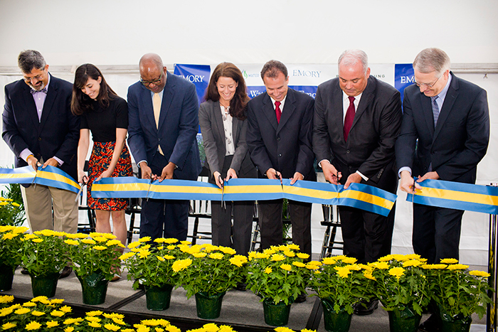 A symbolic ribbon-cutting marked the official grand opening of the WaterHub.