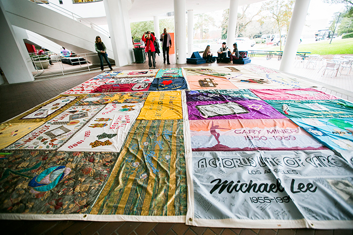 For the past decade, Emory's annual Quilt on the Quad, the largest collegiate display of AIDS Memorial Quilt panels in the U.S., has served as a reminder to anyone walking through campus. Usually taking up a large portion of the quad, the quilt was moved indoors to the Dobbs University Center (DUC) and Atwood Chemistry Center due to the possibility of rain.