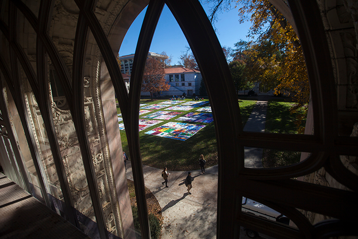 World Aids Day Quilt on the Quad at Emory