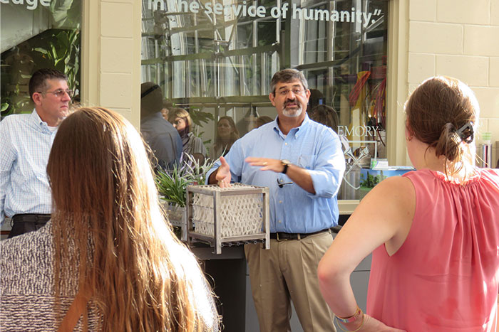 Staffers received an explanation of how the WaterHub works.