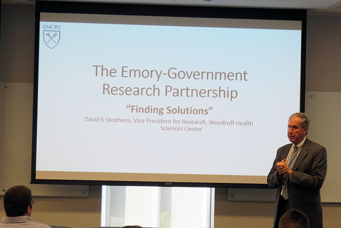 David Stephens, MD, vice president for research at Emory's Woodruff Health Sciences Center, talks about the Emory-government research partnership.