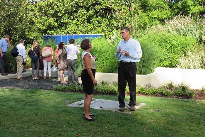 Staffers also toured the wetlands that are part of the WaterHub system.