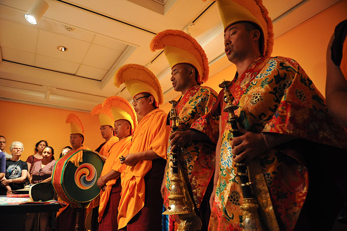 monk musicians in line