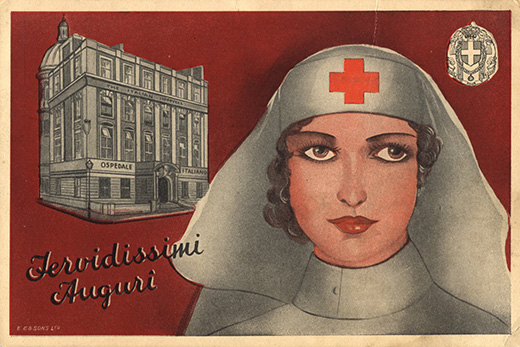 A get well card featuring an image of nurse, ca. 1916
