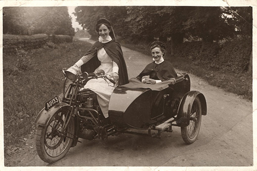 In the United Kingdom, district nurses in the early 20th century sometimes used motorbikes to reach people in remote areas.