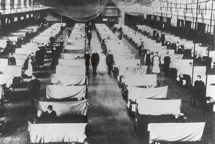 More Americans died from influenza than were killed in World War I. Image c. 1918. Credit: National Library of Medicine