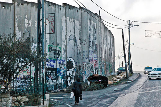 The wall of separation in Bethlehem; the 709-kilometer wall separates Israel from Palestine. Photo by Carlton Mackey.
